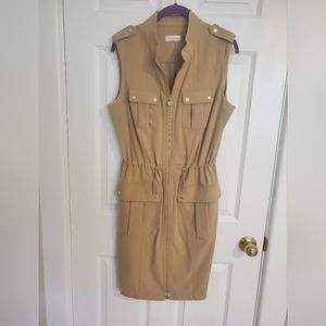 Calvin Klein khaki military dress ~ size 12